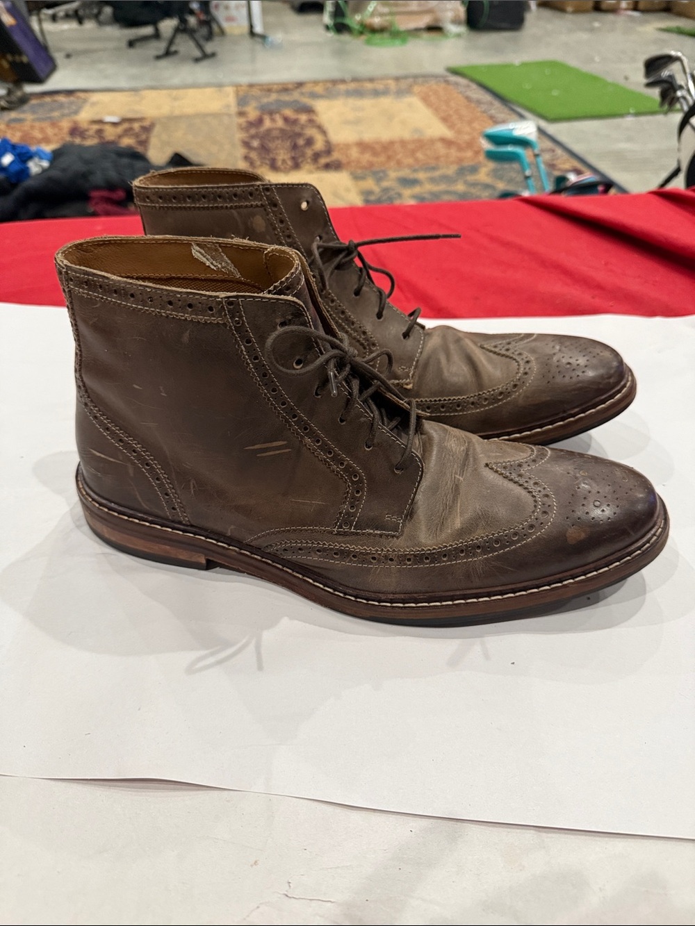 Cole Haan Brown Leather Brogue Chukka Boots